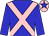 Blue , pink cross belts,pink cap, blue star