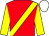 red, yellow sash, yellow sleeves, white cap