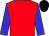 red, blue sleeves, black cap