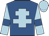 royal blue, light blue cross of lorraine, light blue sleeves, royal blue armlets, light blue cap