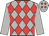 Light grey and red diamonds, light grey sleeves, red diamonds and light grey cap