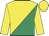 yellow and emerald green halved diagonally, yellow cap