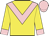 yellow, pink chevron, pink cuffs, pink cap