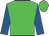 Lime green, royal blue sleeves