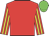 Red, Red and Yellow striped sleeves, Green cap