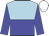 Light blue and blue halved horizontally, blue sleeves, white cap