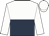 white, dark blue halved horizontally