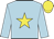 Light blue, yellow star and cap