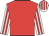 Red body, white arms, red striped, white cap, red striped