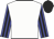 White body, blue arms, black striped, black cap