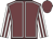 Garnet body, white seams, white arms, garnet striped, garnet cap