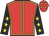 Red, yellow seams, black sleeves, yellow stars, red cap, yellow stars