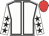 WHITE, BLACK seams, WHITE sleeves, BLACK stars, RED cap
