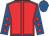 Red, royal blue seams, royal blue sleeves, red stars, royal blue cap