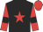 Black, red star, red sleeves, black armlets, red cap