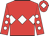 Red, white triple diamond, red sleeves, white spots, red cap, white diamond