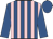 Royal blue and pink stripes, royal blue sleeves and cap