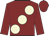 Maroon, large beige spots