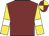 Maroon, yellow sleeves, white armlets, maroon and yellow quartered cap