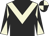 Black, beige chevron, diabolo on sleeves, quartered cap