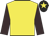 Yellow, brown sleeves, black cap, yellow star