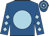 Royal blue, light blue disc, diamonds on sleeves, hooped cap