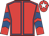Red, royal blue seams, chevrons on sleeves, red cap, white star