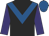 Black, royal blue chevron, purple sleeves, royal blue cap