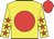 Yellow, red disc, yellow sleeves, red stars, red cap
