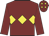 Maroon, yellow triple diamond and diamonds on cap