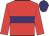 Red, purple hoop, red sleeves, purple cap
