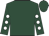 Dark green, white spots on sleeves, dark green cap