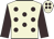 Beige, brown spots, brown sleeves, brown spots on cap