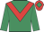 Emerald green, red chevron, red cap, emerald green diamond