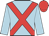 Light blue, red cross sashes, red cap