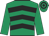 Emerald green & black chevrons, emerald green sleeves, hooped cap