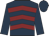 Dark blue & maroon chevrons, dark blue sleeves & cap
