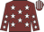 Maroon, white stars, striped cap
