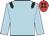 Light blue, black epaulettes, red cap, brown spots