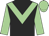 Black, light green chevron & sleeves, light green cap