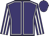 Purple, white seams, striped sleeves, purple cap