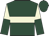 Dark green, beige hoop, halved sleeves, dark green cap