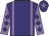 Purple body, mauve braces, mauve arms, purple diamonds, purple cap, mauve star