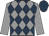 Grey body, dark blue diamonds, grey arms, dark blue cap