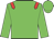 Green body, red epaulettes, green arms, green cap