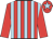 Red body, light blue striped, red arms, red cap, light blue star