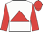 white, red triangle, red sleeves and cap