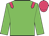 Green body, rose epaulettes, green arms, rose cap