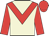 Beige body, red chevron, red arms, red cap