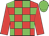 Red body, green checked, red arms, green cap
